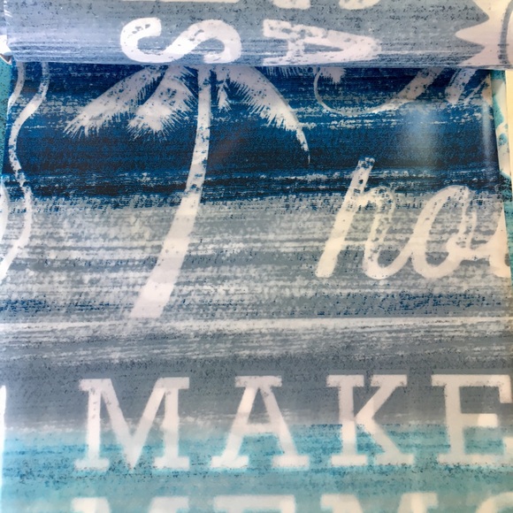 Ocean Rules Peva Shower Curtain Ombré Blue Beach - Picture 7 of 16